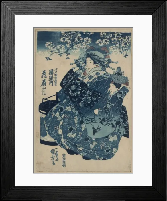 Framed Print : The courtesan Hanao of ogi-ya Framed Print : The courtesan Hanao of ogi-ya