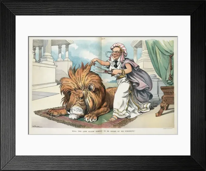Framed Print : Will the lion allow himself to be shorn of his strength? Framed Print : Will the lion allow himself to be shorn of his strength?