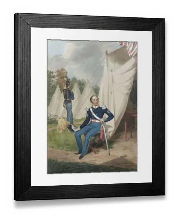 Framed Print : Officer from the First Troop, Philadelphia, seated by a tent Framed Print : Officer from the First Troop, Philadelphia, seated by a tent