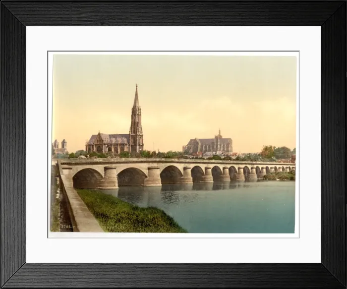 Framed Print : Todtenbrucke, Metz, Alsace Lorraine, Germany Framed Print : Todtenbrucke, Metz, Alsace Lorraine, Germany