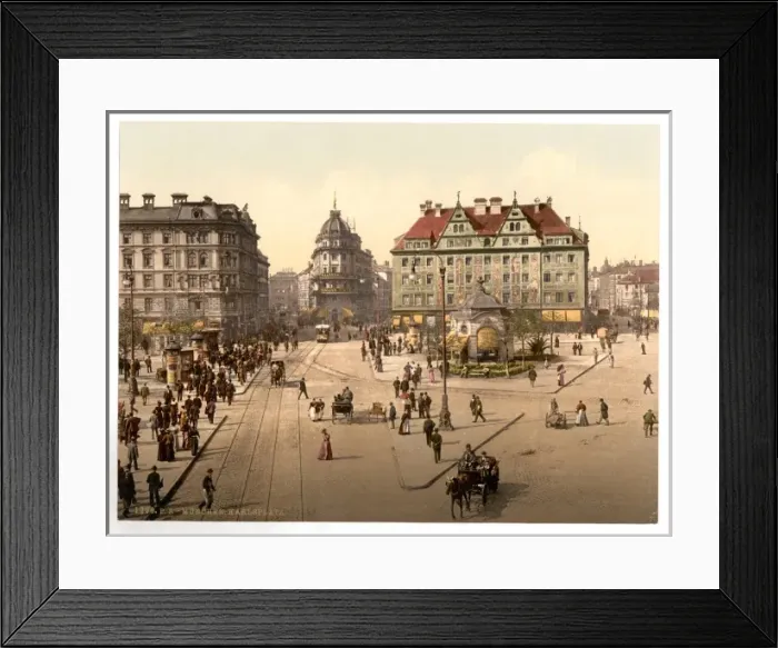 Framed Print : Munich from the Carlsthor (i. e. Karlstor) towards Central R Framed Print : Munich from the Carlsthor (i. e. Karlstor) towards Central R