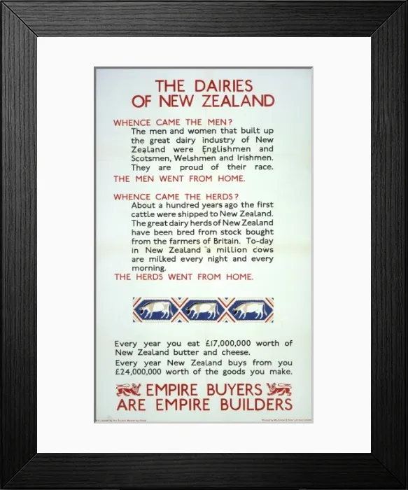 Framed Print : Dairies of New Zealand poster Framed Print : Dairies of New Zealand poster