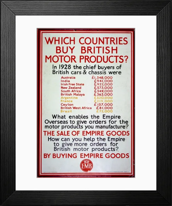 Framed Print : British Motor Products poster Framed Print : British Motor Products poster