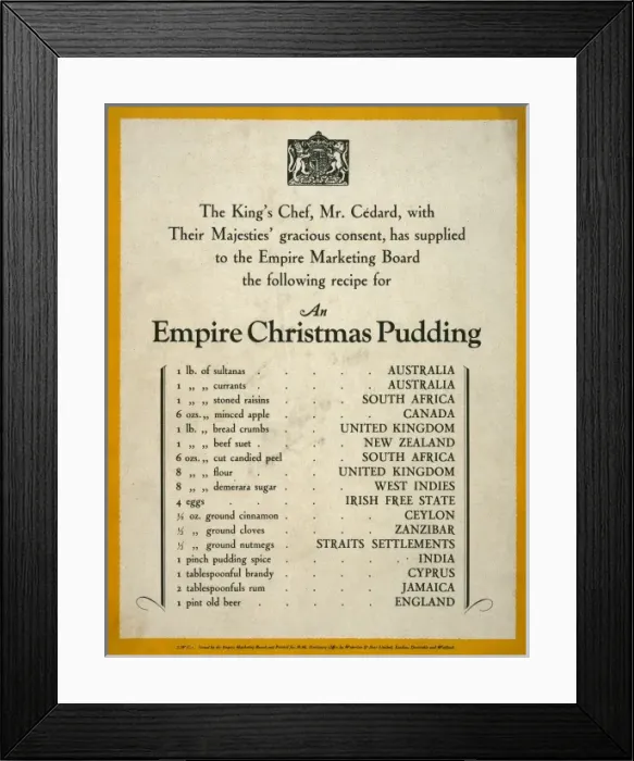 Framed Print : Christmas Pudding Recipe Framed Print : Christmas Pudding Recipe