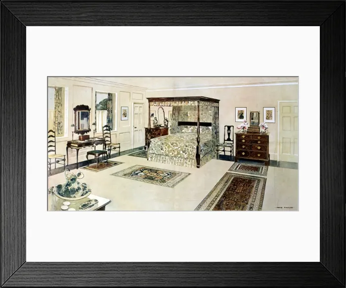 Framed Print : Bedroom interior 1908 Framed Print : Bedroom interior 1908