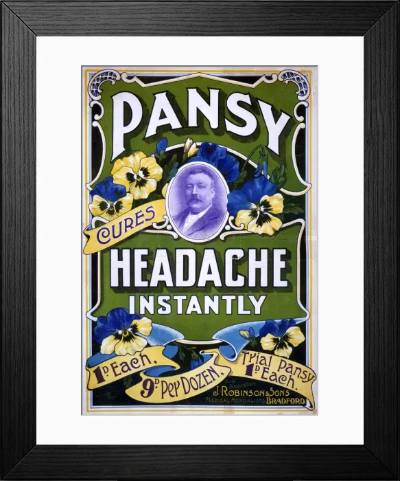 Framed Print : Pansy headache pills Framed Print : Pansy headache pills