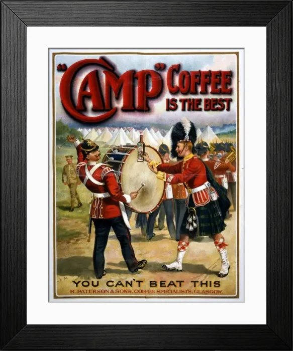 Framed Print : Camp coffee poster