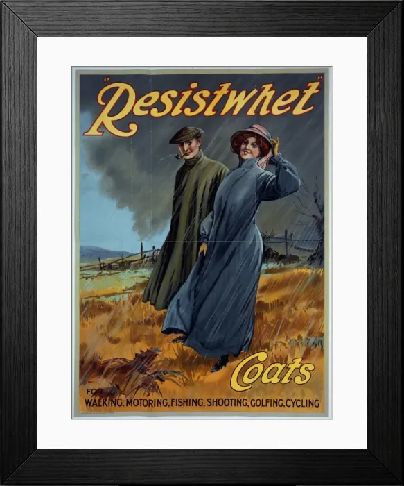 Framed Print : Resistwhet coats advert Framed Print : Resistwhet coats advert