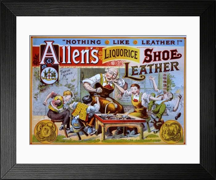 Framed Print : Allens shoe leather advert Framed Print : Allens shoe leather advert