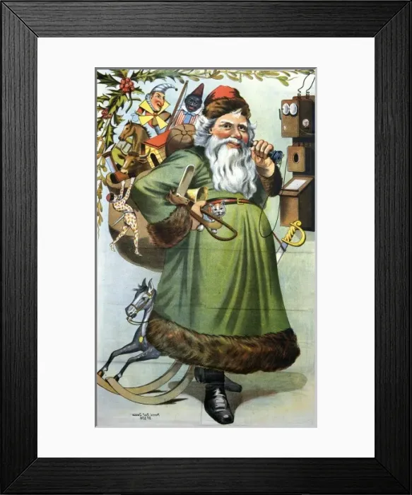 Framed Print : Santa Claus on the telephone Framed Print : Santa Claus on the telephone
