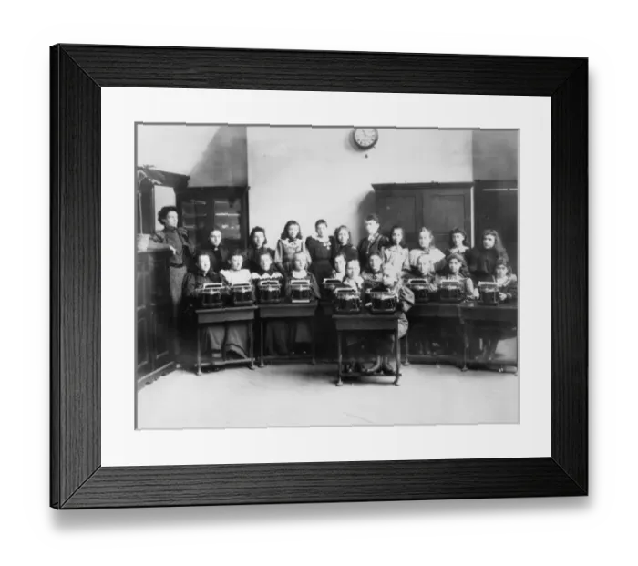 Framed Print : Typewriting class 1895 Framed Print : Typewriting class 1895