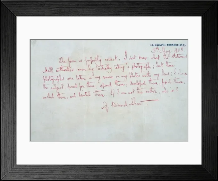 Framed Print : George Bernard Shaw copyright Framed Print : George Bernard Shaw copyright