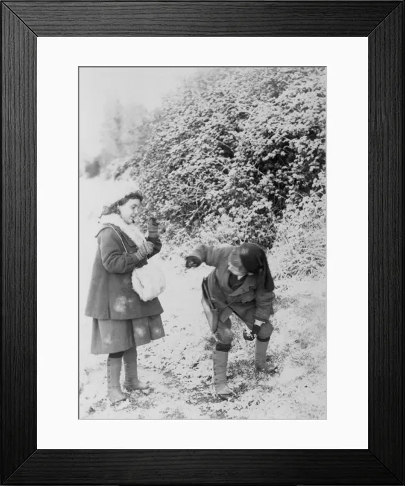 Framed Print : Children playing in Winter Framed Print : Children playing in Winter