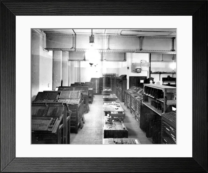 Framed Print : Composing room at publishers Framed Print : Composing room at publishers