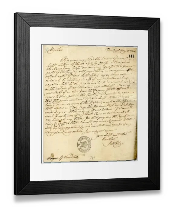 Framed Print : Letter to Marquis of Tweeddale Framed Print : Letter to Marquis of Tweeddale