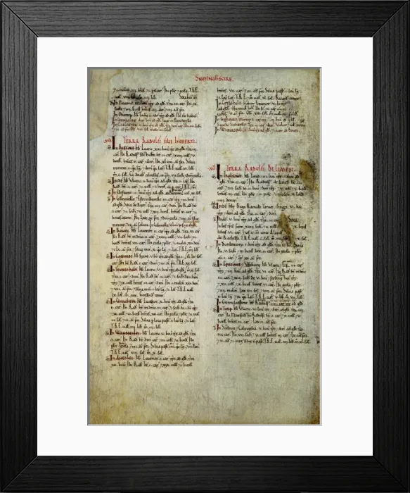 Framed Print : The Domesday Book, Nottinghamshire Framed Print : The Domesday Book, Nottinghamshire