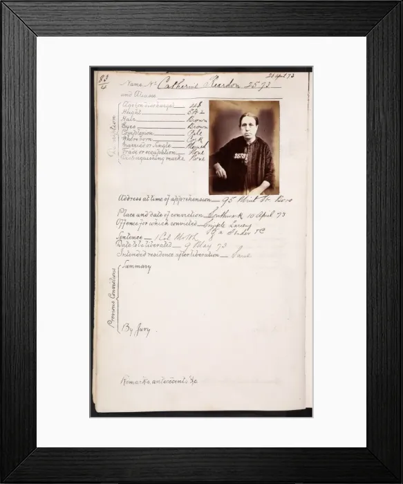 Framed Print : Prisoner mug shot 1873 Framed Print : Prisoner mug shot 1873