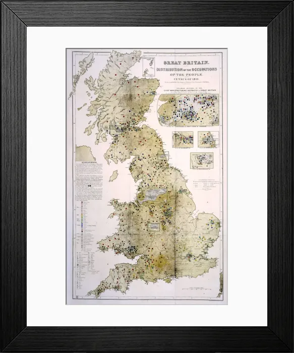 Framed Print : Occupation map of the UK Framed Print : Occupation map of the UK