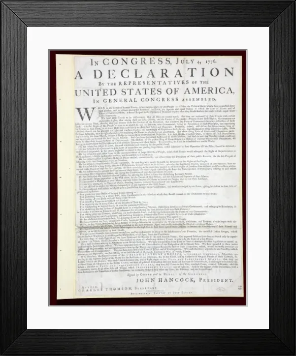 Framed Print : Declaration of Independence 1776 Framed Print : Declaration of Independence 1776