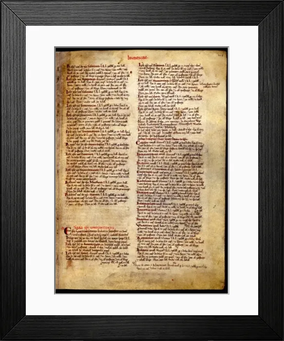 Framed Print : The Domesday Book, Devon Framed Print : The Domesday Book, Devon
