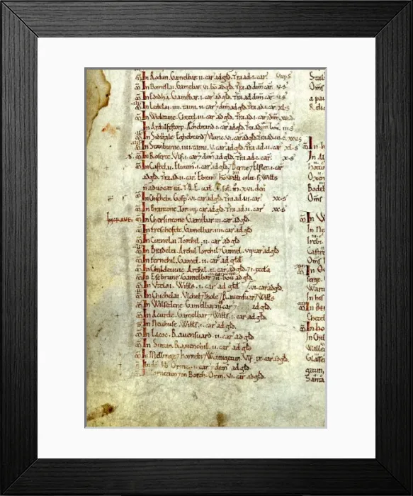 Framed Print : The Domesday Book, Yorkshire Framed Print : The Domesday Book, Yorkshire