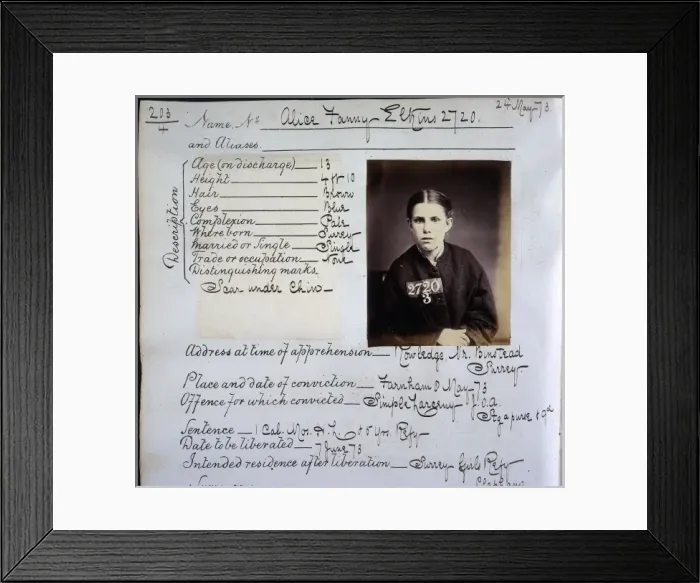 Framed Print : Prisoner mug shot 1872-1873 Framed Print : Prisoner mug shot 1872-1873
