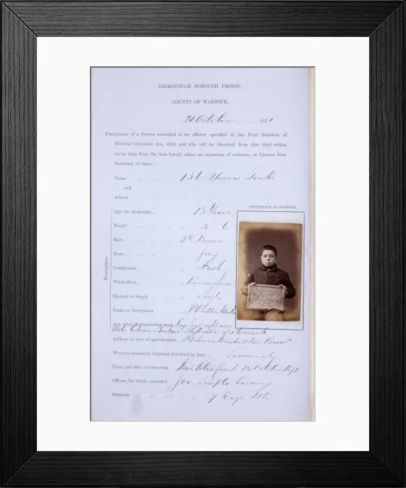 Framed Print : Prisoner mug shot 1873 Framed Print : Prisoner mug shot 1873