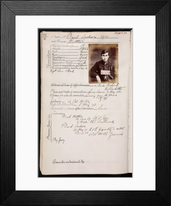 Framed Print : Prisoner mug shot 1873 Framed Print : Prisoner mug shot 1873