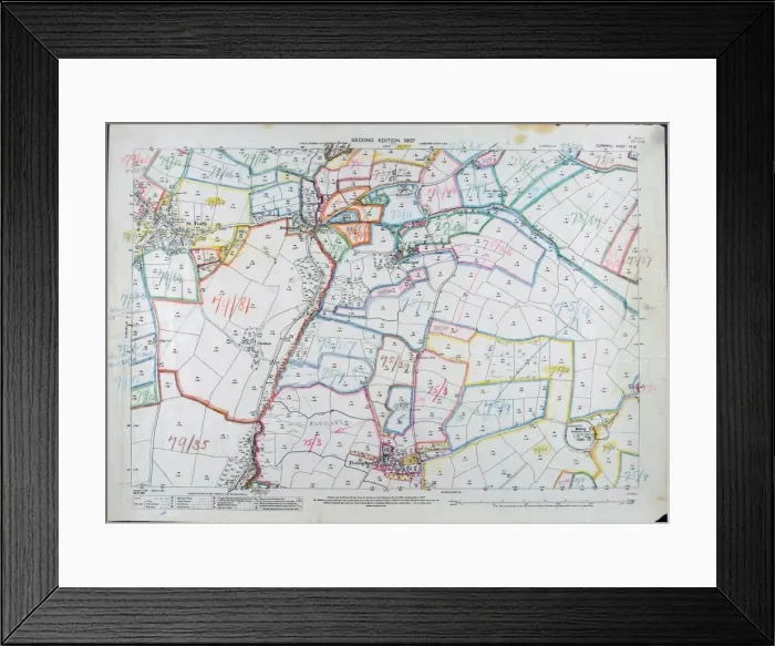 Framed Print : Map of Cornwall Framed Print : Map of Cornwall