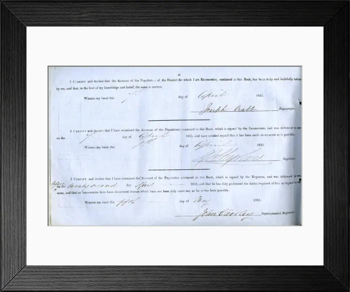 Framed Print : 1851 Census Framed Print : 1851 Census
