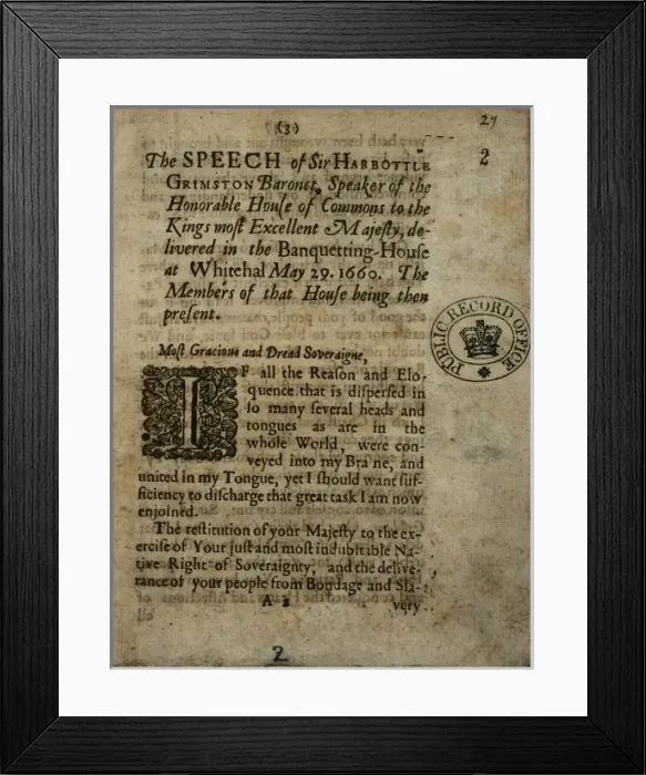Framed Print : Speech of Harbottle Grimston Framed Print : Speech of Harbottle Grimston