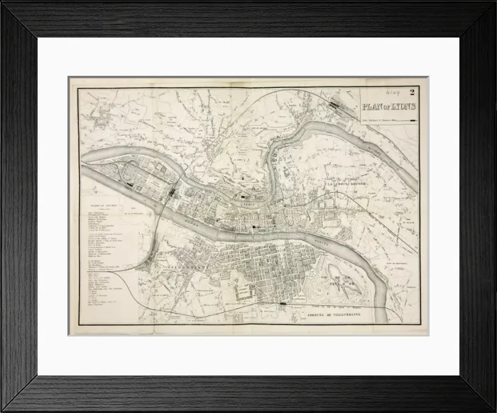 Framed Print : Map of Lyon Framed Print : Map of Lyon