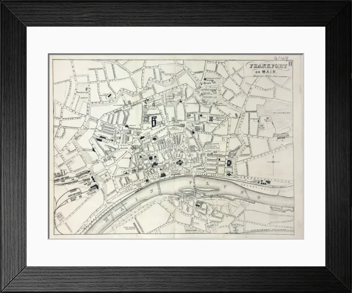 Framed Print : Map of Frankfurt Framed Print : Map of Frankfurt
