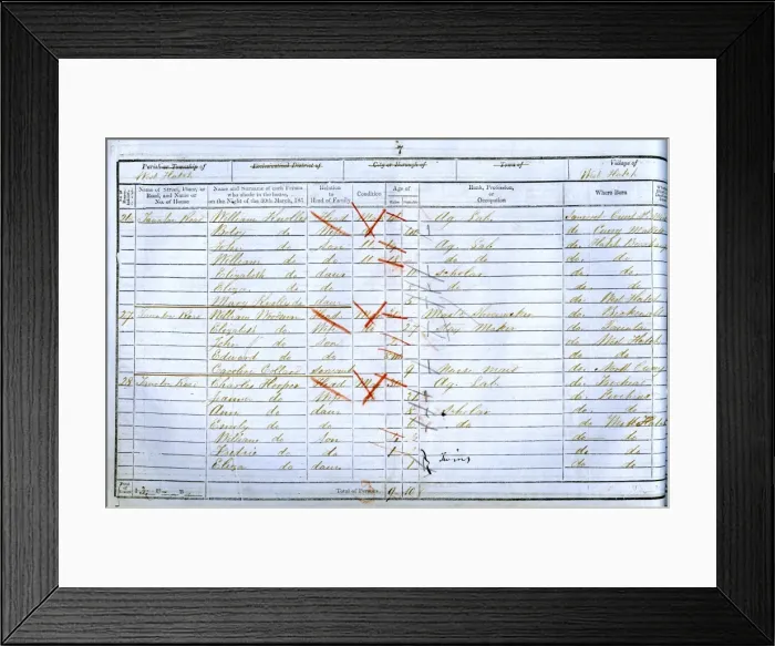 Framed Print : 1851 Census Framed Print : 1851 Census