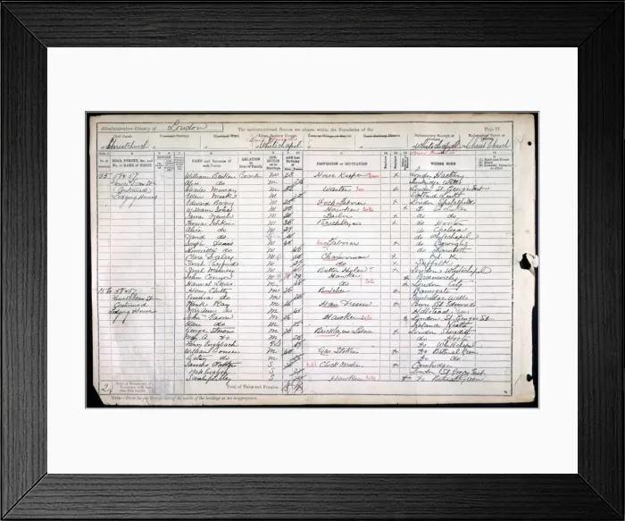 Framed Print : Census 1901