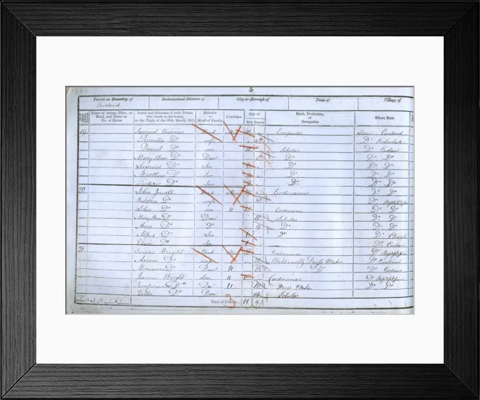 Framed Print : 1851 Census Framed Print : 1851 Census