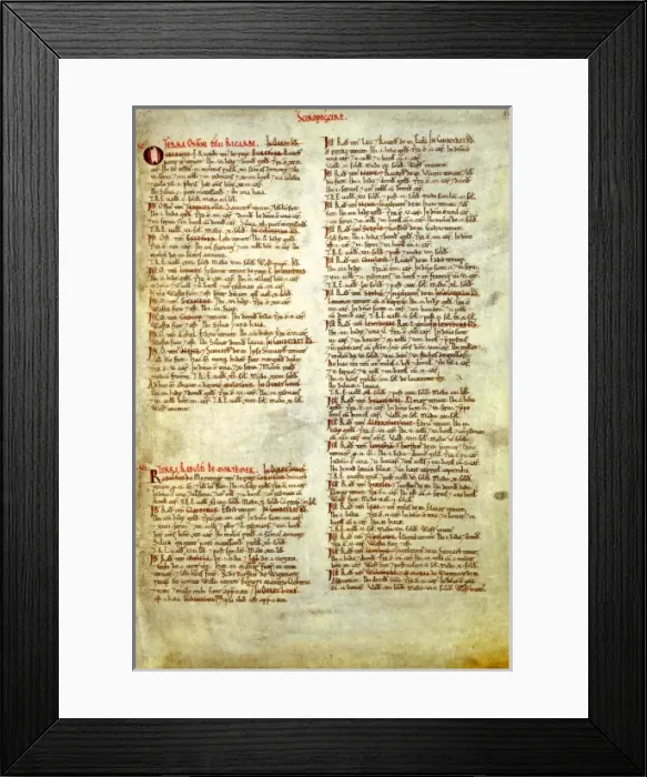 Framed Print : The Domesday Book, Shropshire Framed Print : The Domesday Book, Shropshire