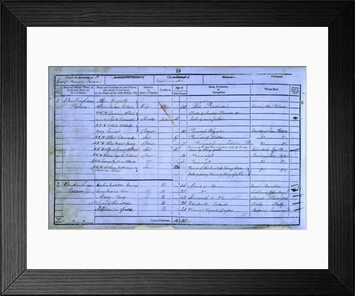 Framed Print : 1851 Census Framed Print : 1851 Census