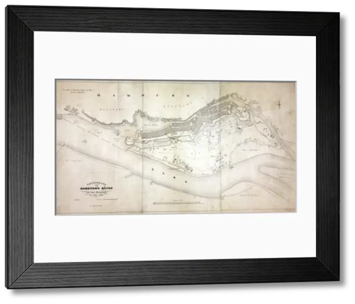 Framed Print : Map of Hamburg Framed Print : Map of Hamburg