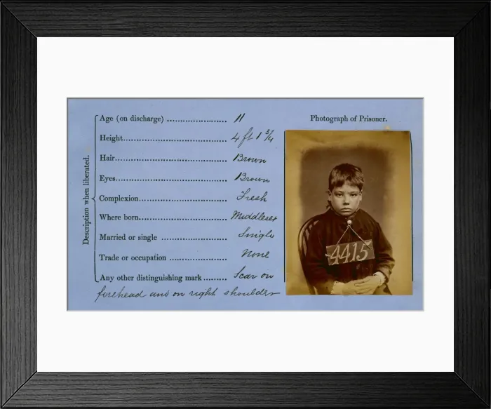 Framed Print : Prisoner mug shot 1872-1873 Framed Print : Prisoner mug shot 1872-1873