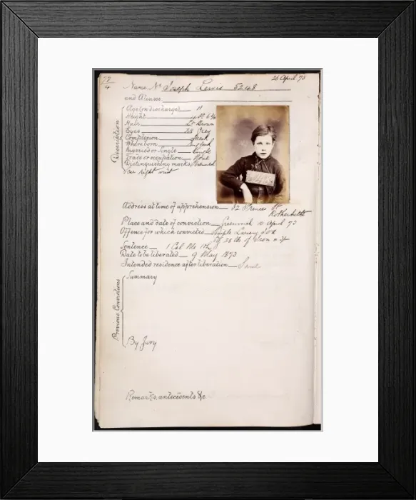 Framed Print : Prisoner mug shot 1873 Framed Print : Prisoner mug shot 1873
