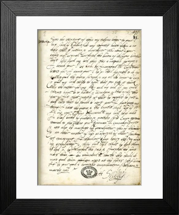 Framed Print : Letter from Henry Sydney Framed Print : Letter from Henry Sydney