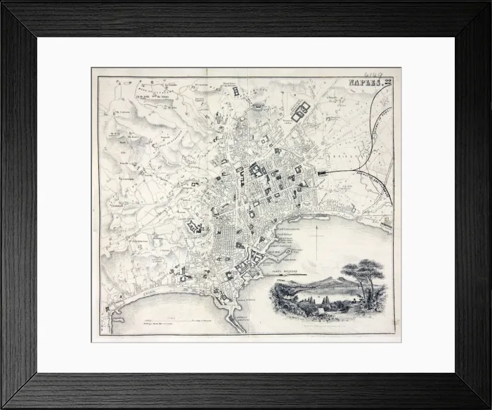 Framed Print : Map of Naples Framed Print : Map of Naples