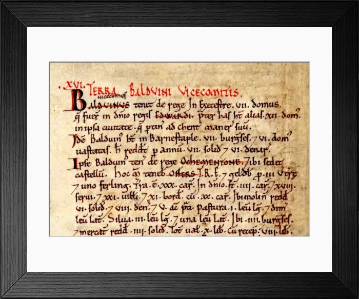 Framed Print : The Domesday Book, Devon Framed Print : The Domesday Book, Devon