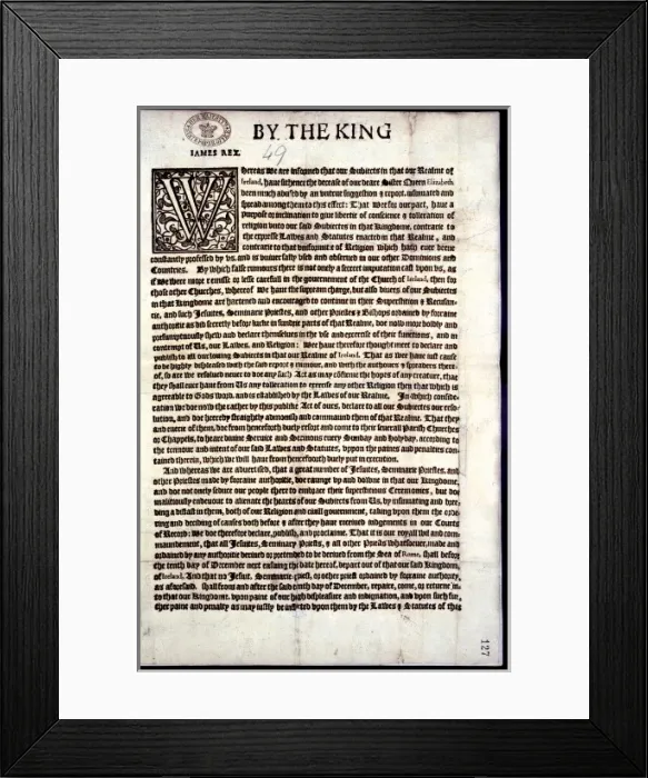 Framed Print : Proclamation of King James Framed Print : Proclamation of King James