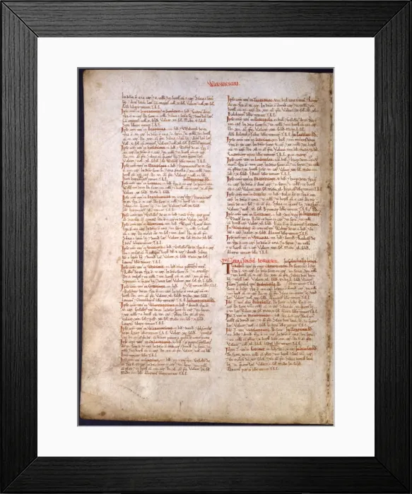 Framed Print : The Domesday Book, Warwickshire Framed Print : The Domesday Book, Warwickshire