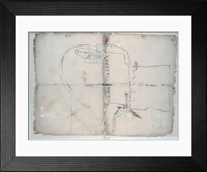 Framed Print : Limerick. Hand drawn map of Limerick, Ireland, c. 1603 Date: c. 1603 Framed Print : Limerick. Hand drawn map of Limerick, Ireland, c. 1603 Date: c. 1603