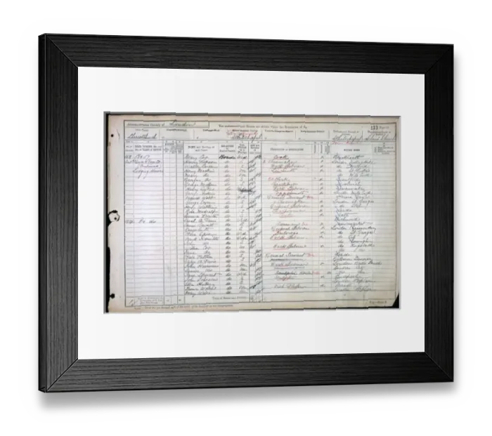 Framed Print : Census 1901 Framed Print : Census 1901
