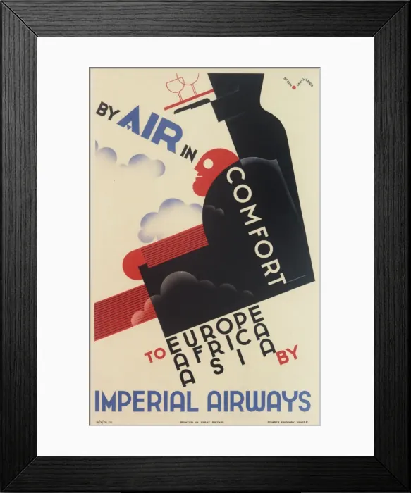 Framed Print : Imperial Airways Poster, by air in comfort Framed Print : Imperial Airways Poster, by air in comfort