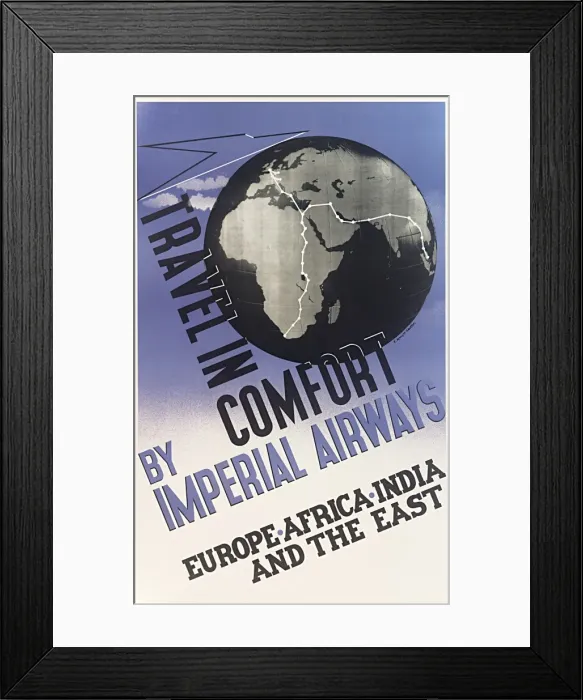 Framed Print : Imperial Airways Poster, travel in comfort Framed Print : Imperial Airways Poster, travel in comfort